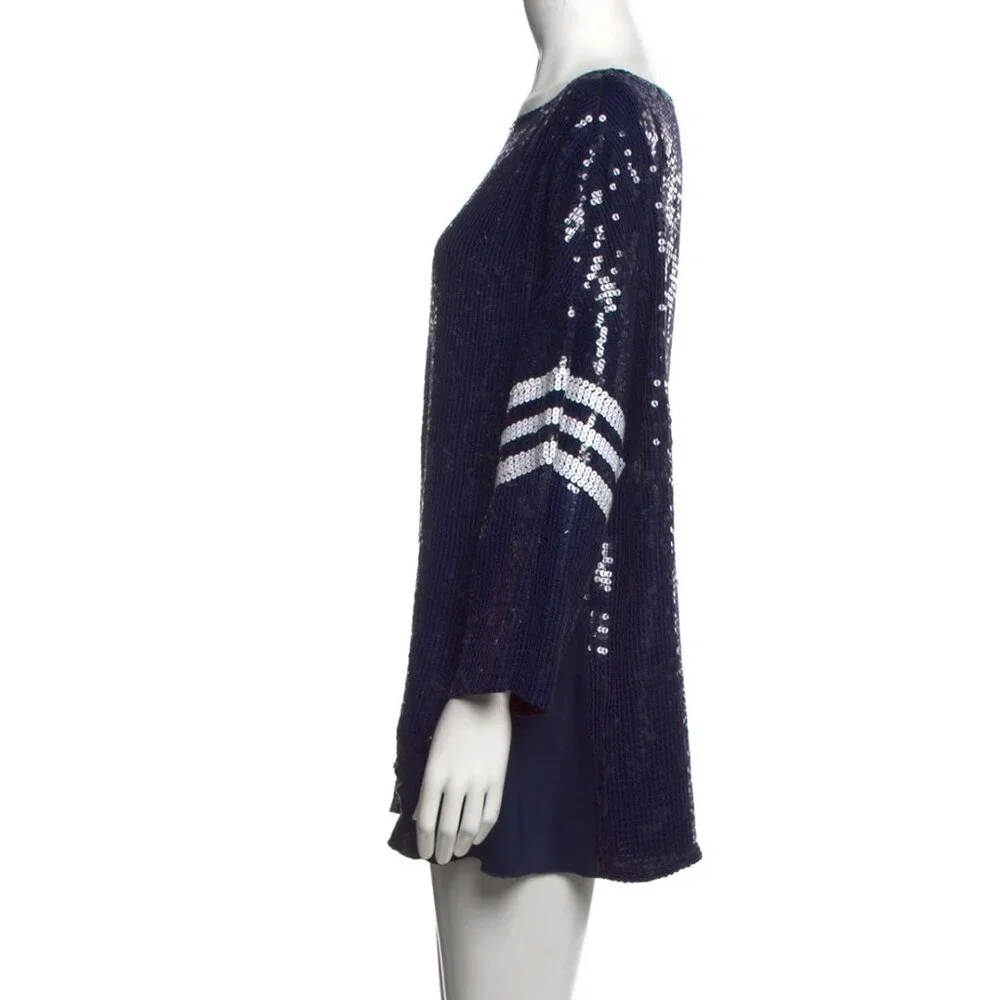 Tibi Navy All Over Sequins T-Shirt, $875 - Picture 3 of 7